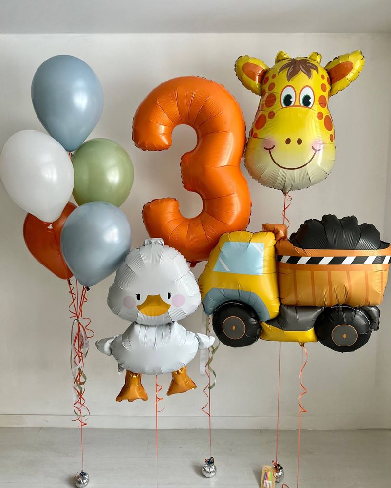 Воздушные гелиевые шары для сына машина/камаз/гусь/жираф №4676