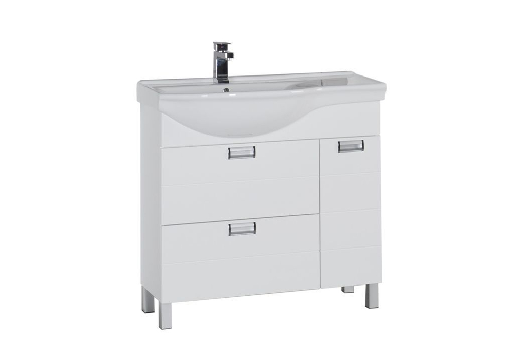 Тумба с раковиной Aquanet Сити 90 L белый