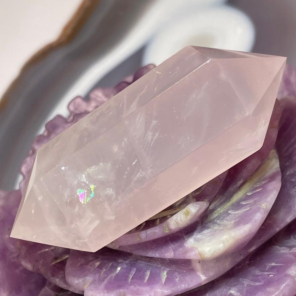 39604 Розовый кварц Кристалл двухконечный 63мм