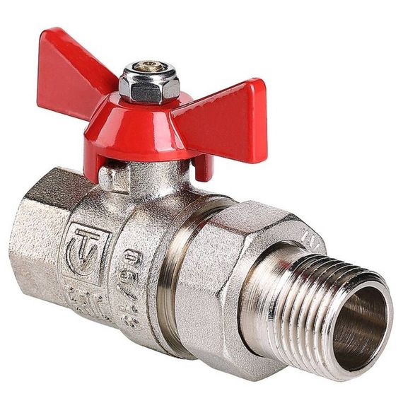 Кран шар. Valtec VT.227.N.04 BASE ВН 1/2quot; с американкой бабочка