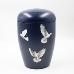 Урна для праха биоразагаемая "Эдем" синяя Голуби