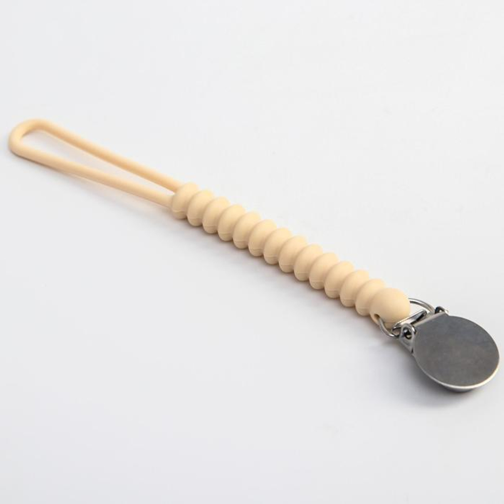 5421481 Держатель для пустышки «Кольца», силиконовый, цвет бежевый