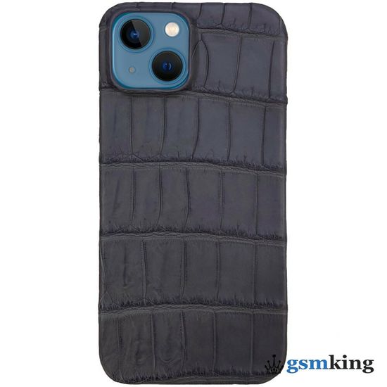 Leather Case for iPhone 13 Croco Gray (Серый крокодил)