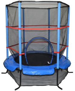 Детский батут с сеткой 140 см синий
