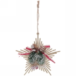 Подвеска елочная БЛЕСК «Снежинка лучистая» 13*14 см, Золото