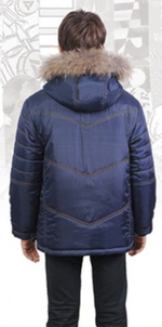 DAY Куртка Аляска для мальчика S3421 серо-голубая
