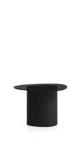 Приставной столик Olir из черной стали и закаленного стекла, 82 x 74 см