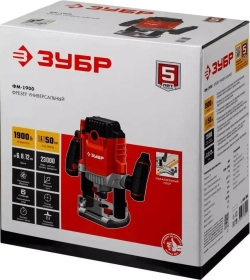 Универсальный фрезер ЗУБР, (Мощность 1900 Вт, мax число оборотов 23000 об/мин, рабочий ход 50 мм, мaх диаметр фрезы 42 мм) Инструмент по дереву