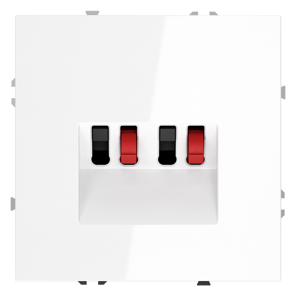 Розетка акустическая встраиваемая VOLTUM S70 4-местная, (белый глянцевый)