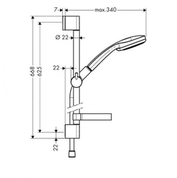 Душевой набор Croma 100 Vario/Unica’C 0,65 м, ½’