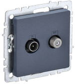 BRITE Розетка двойная TV+SAT РТВ/РСп12-БрМ маренго IEK