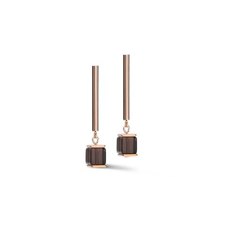Серьги Coeur de Lion Rose Gold Brown 5059/21-1100 цвет коричневый, розовый, золотой