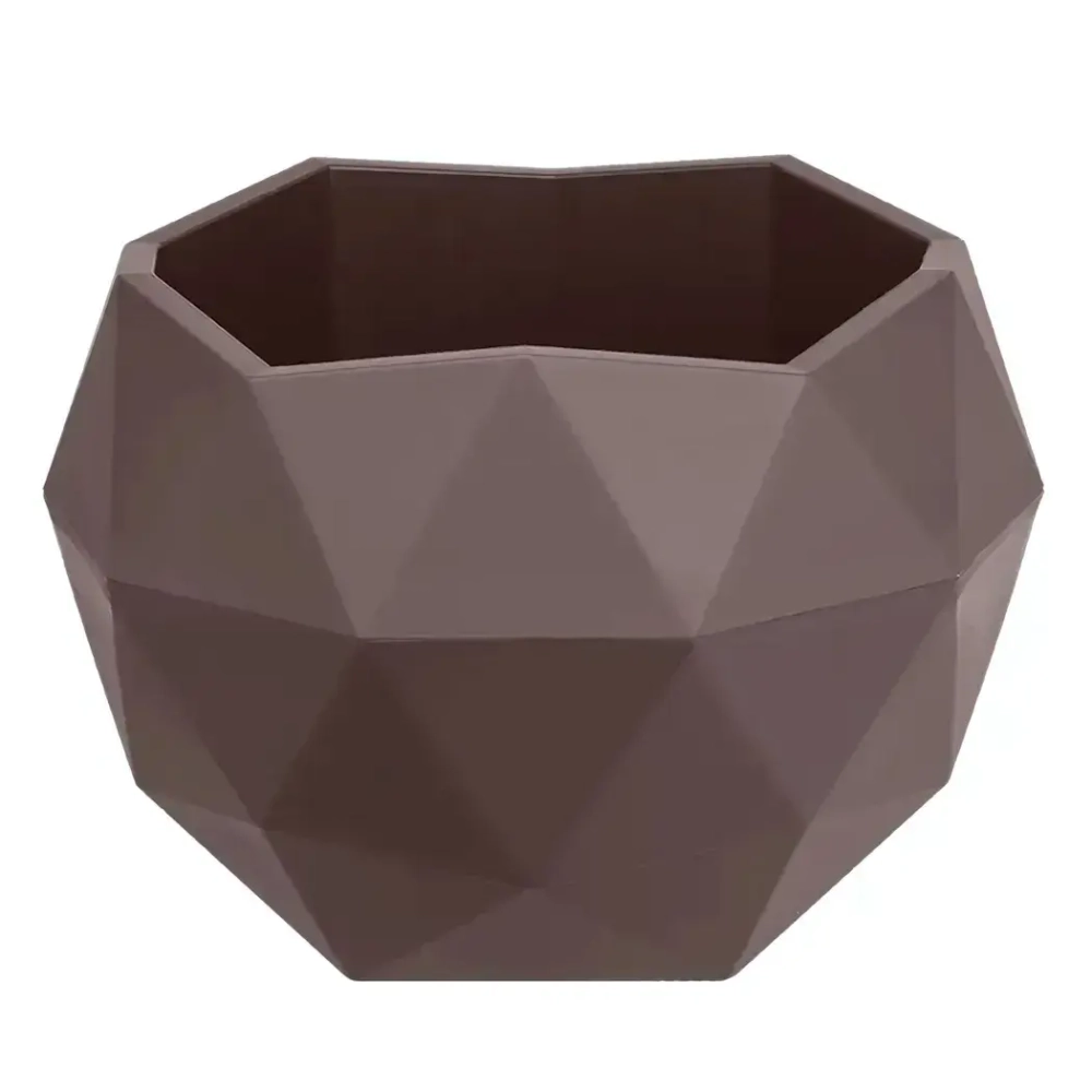 Кашпо для цветов пластиковое 0,45л d-12,3см «Топаз» Мокко