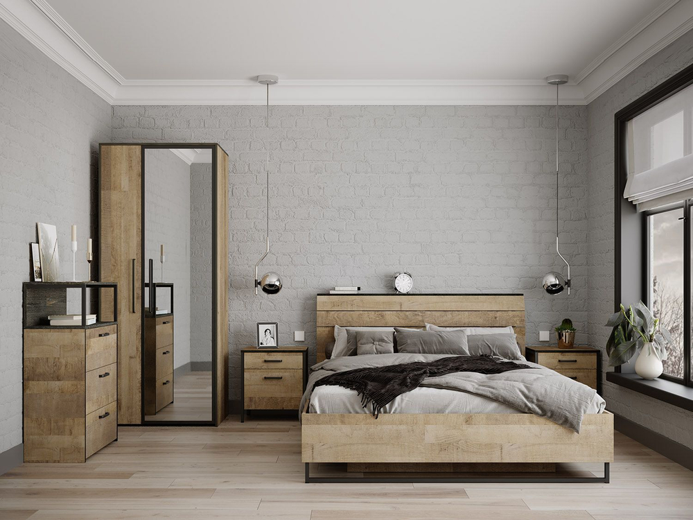 Трувор спальня 3 Дуб Гранж Песочный/Интра