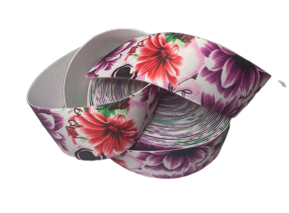 Резинка широкая 5 см цветная эластичная декоративная лента для поясов, одежды и рукоделия 1 м