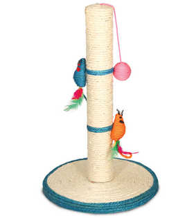 Когтеточка из сизаля с двумя мышками и шариком "Столбик №207", 300*300*480мм, Triol