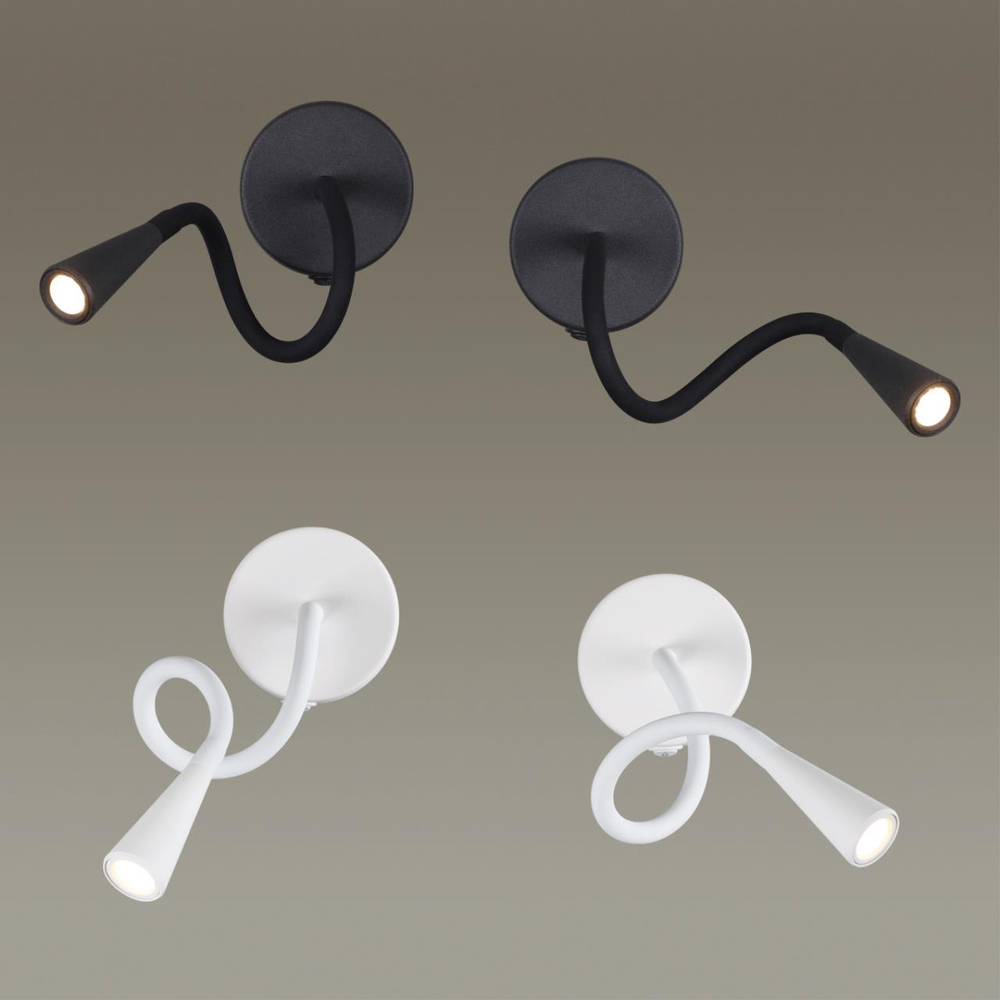 4254/3WL HIGHTECH ODL21 475 черн/металл Настен.светильник выкл на базе IP20 LED 3W 263Лм 3000K ODDS