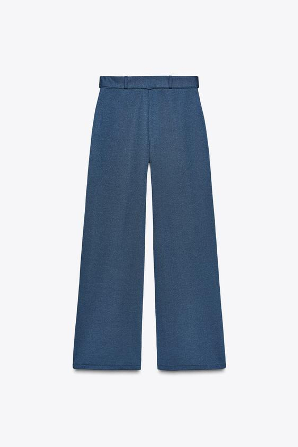 ZARA БРЮКИ ИЗ САРЖИ С ДЕКОРАТИВНОЙ СТРОЧКОЙ И РЕМНЕМ, ИНДИГО