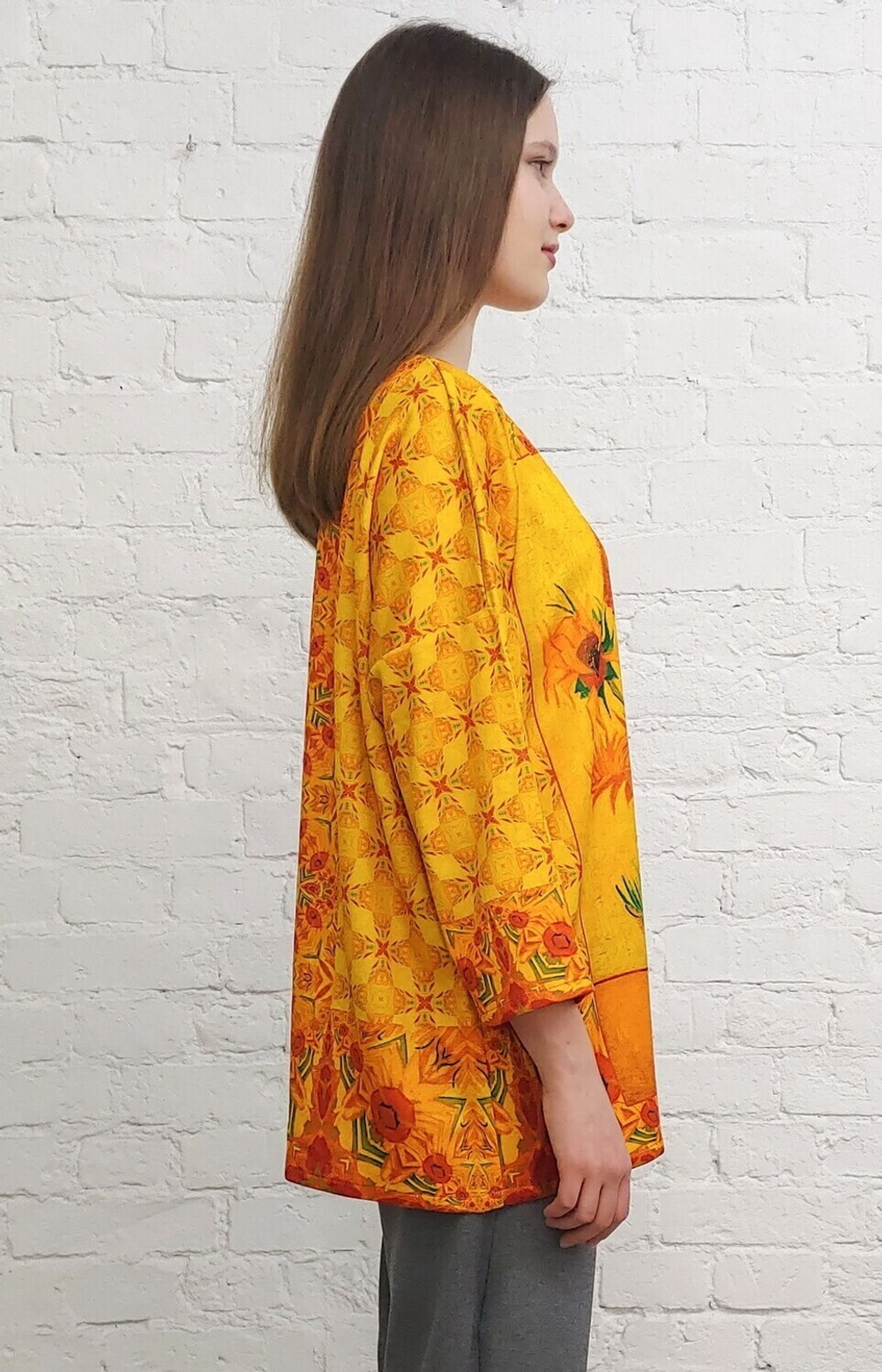 Туника "Подсолнухи", по мотивам картины Ван Гога "Ваза с 15 подсолнухами"