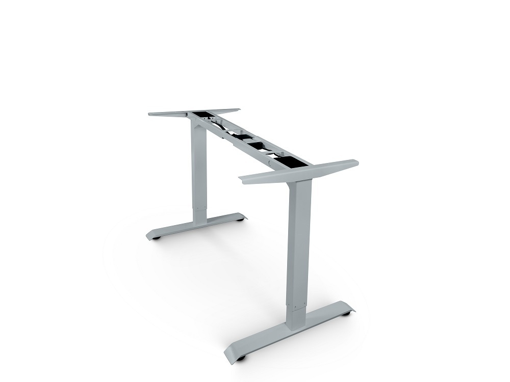 Регулируемый компьютерный стол Bazalt с регулировкой по высоте — столешница МДФ Серый