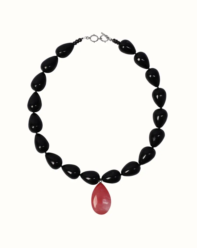 Бусы с кулоном pink olives