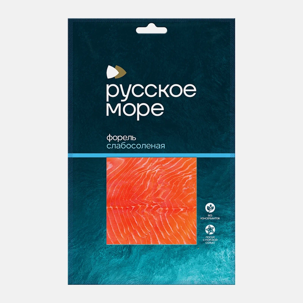 Форель Русское море Радужная слабосоленая филе-ломтики 100г