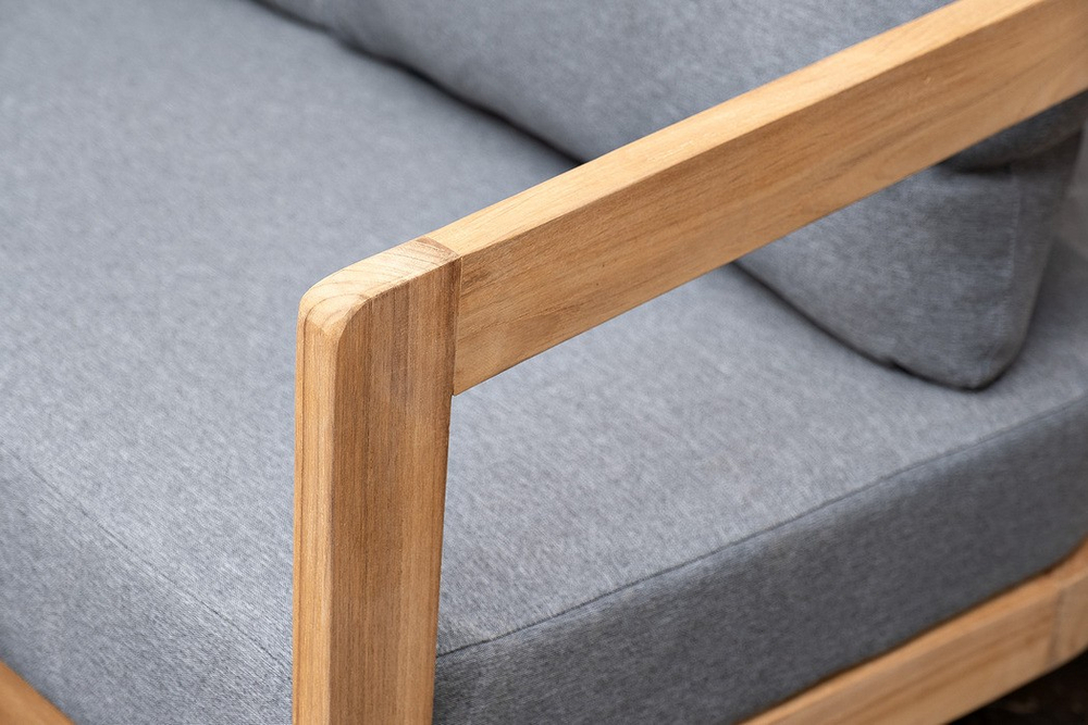 Диванная группа из тика Joygarden ВЕНТО M, Natural Teak, серый