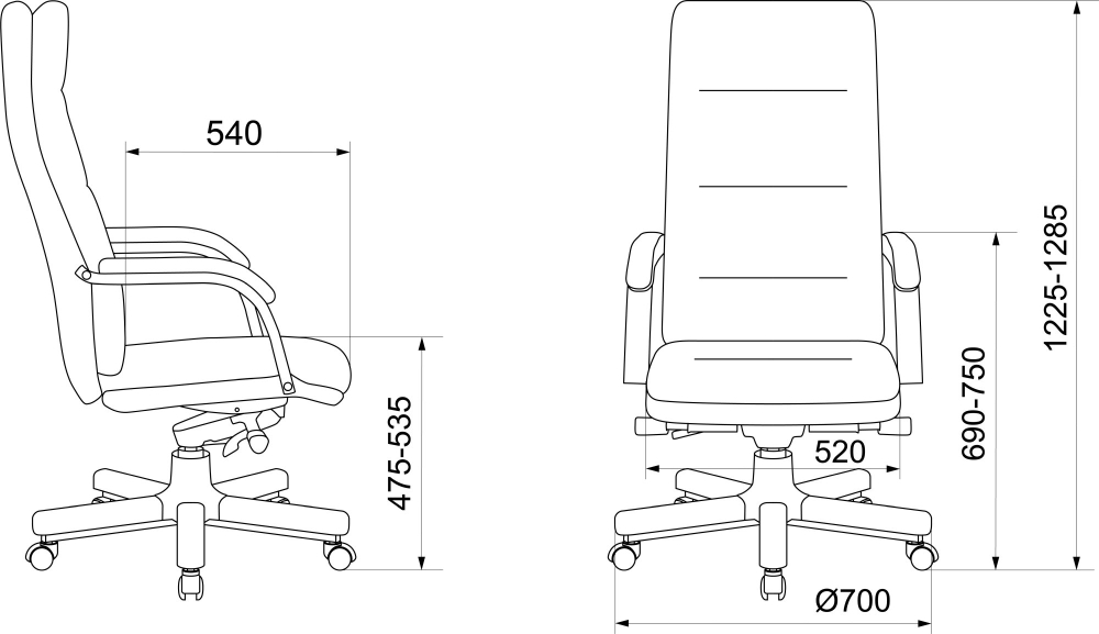 Кресло руководителя Бюрократ T-9927WALNUT, черный, кожа, металл/дерево