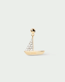 Подвеска-шарм Boat серебро 925 пробы покрытое золотом