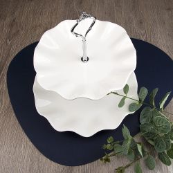 Блюдо 2-х ярусное " " d=19/24см. h=25 см. (фарфор) (подарочная упаковка)