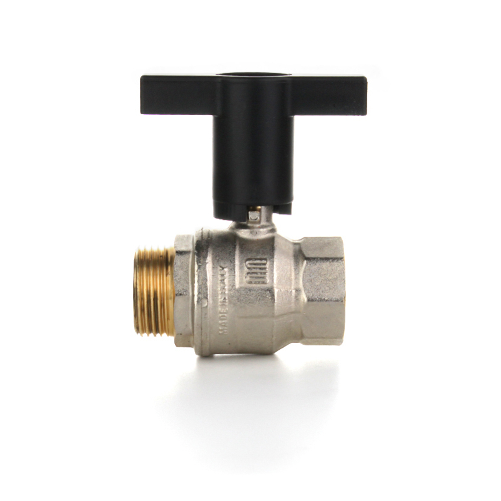 Кран шаровой 1/2" НВ, высокая ручка из пластмассы