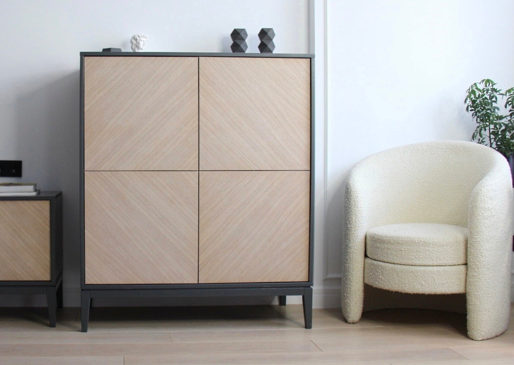 Шкаф Fjord 4 двери (темно-серый)