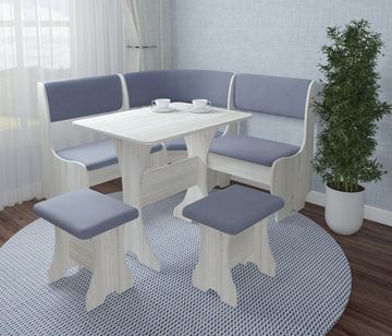 Кухонный уголок compatto "Оливьер" (Сосна винтерберг/Велюр Ultra Iris (AT)) -G