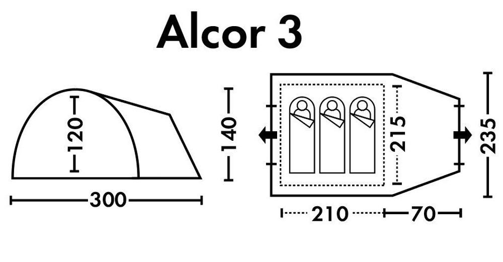 Кемпинговая полуавтоматическая палатка FHM Alcor 3