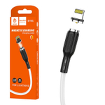 Кабель USB - Lightning DENMEN D18L магнитный (белый) 1м