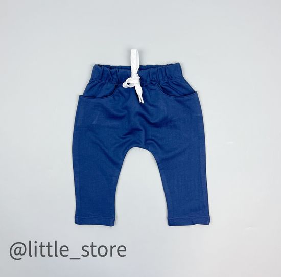 Брюки из футера "Папа-мой герой" темно-синие