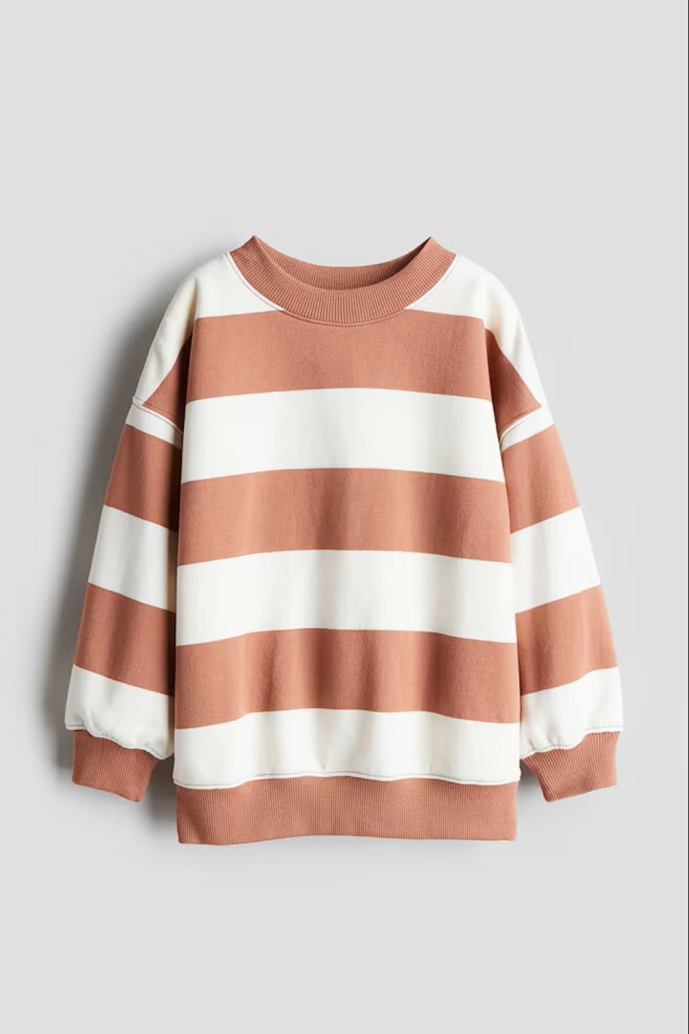 H&M Толстовка оверсайз с круглым вырезом, светло-коричневый