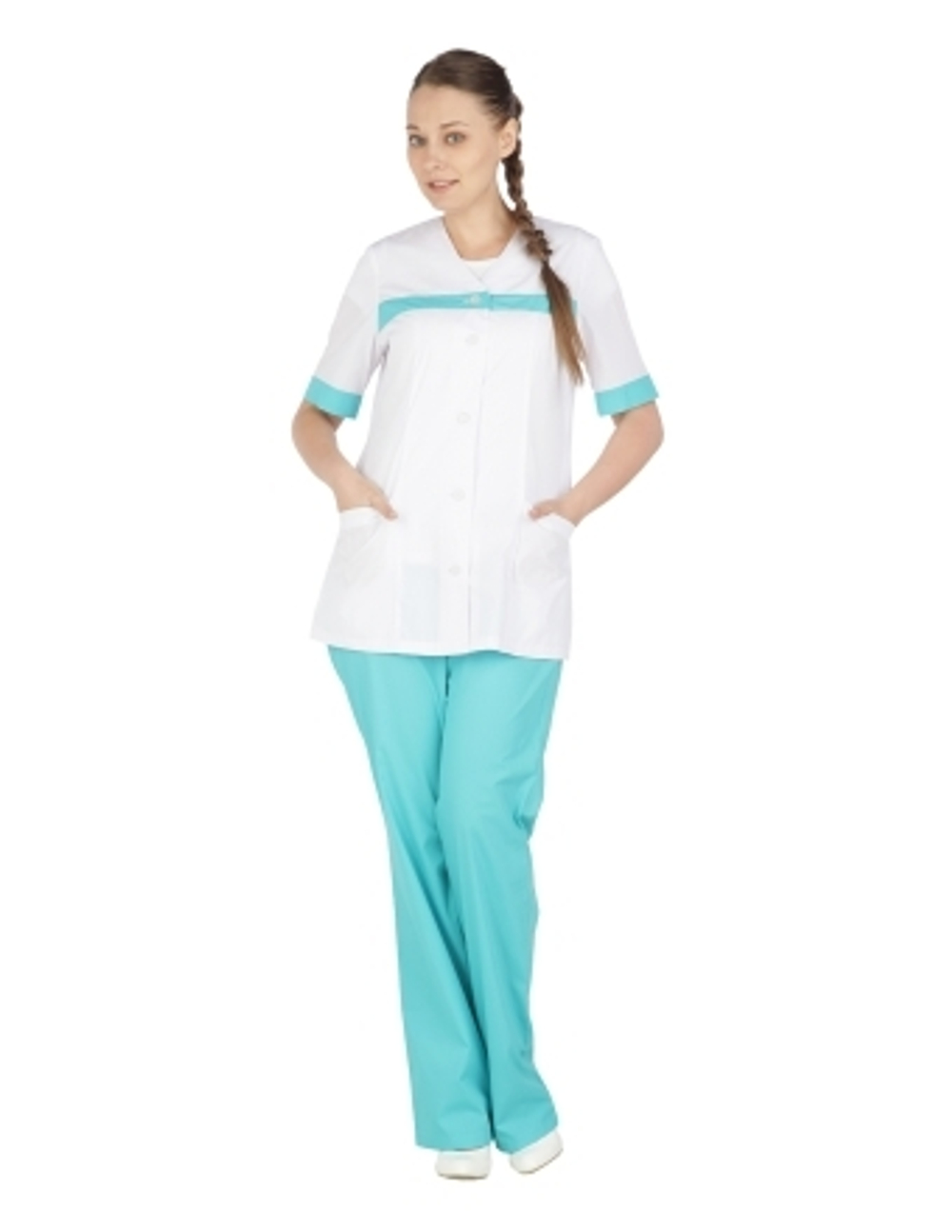 Костюм "Анюта-Ю" белый с зеленым