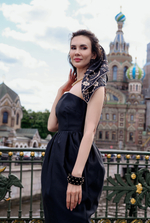 Платок «Жемчуг всегда прав» чёрный