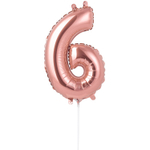 Шар фольгированный Цифра 6 40 см (Розовое Золото)