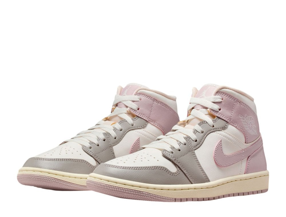Кроссовки Air Jordan 1 Mid Sail/Enigma Stone-Coconut Milk-Particle Rose