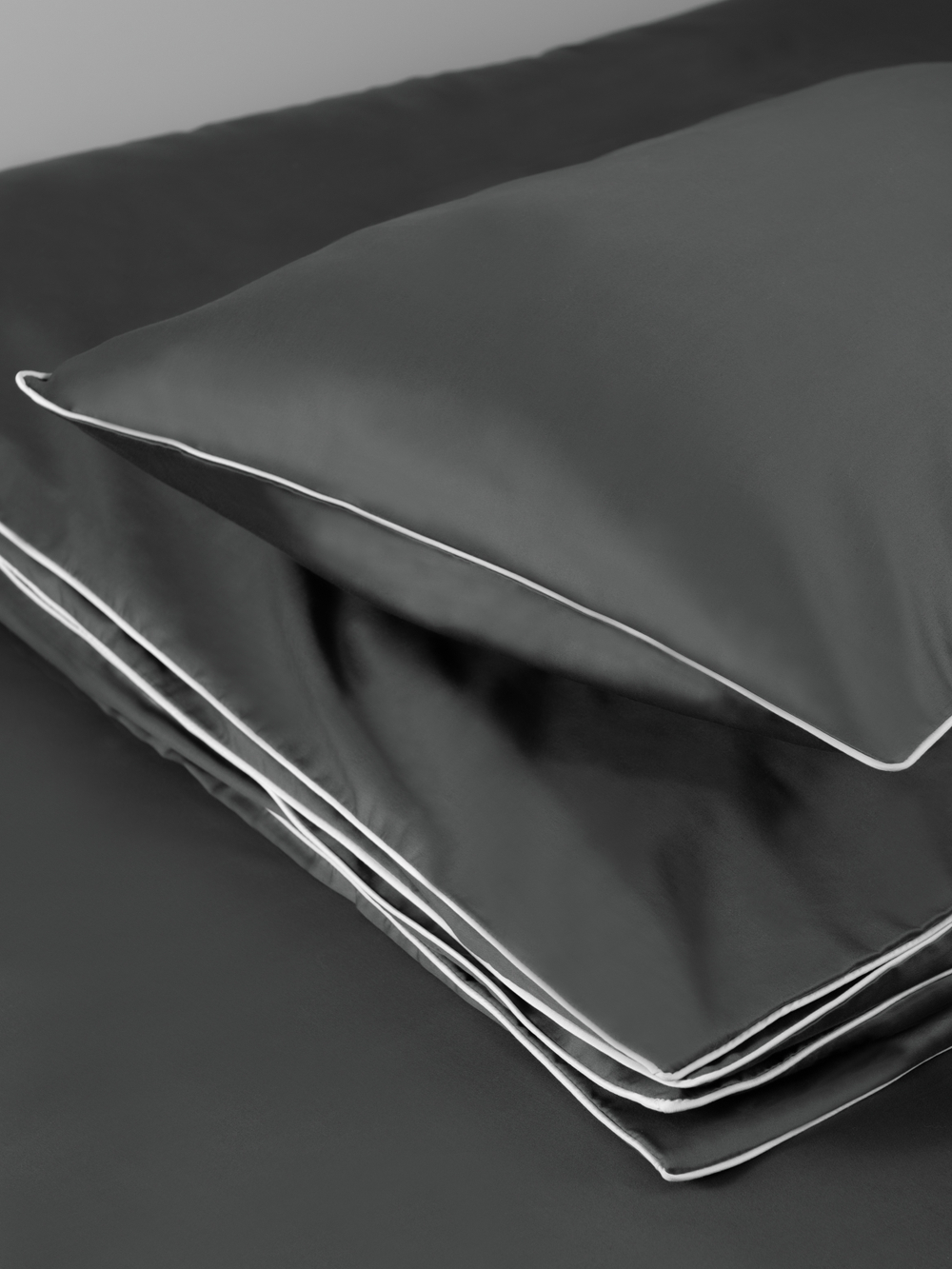 MOON Комплект постельного белья, сатин тёмно-серый