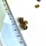 00334-з Бусина-рондель, фианиты, 7мм, позолота