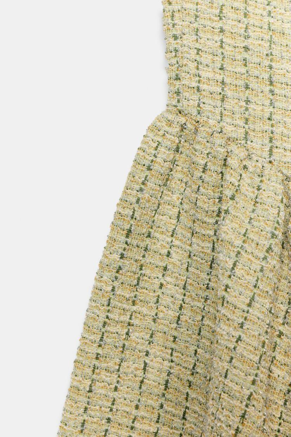 ZARA ПЛАТЬЕ ИЗ РЕЛЬЕФНОЙ ТКАНИ С ГОРЛОВИНОЙ ХАЛТЕР, ЗЕЛЕНЫЙ