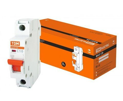 Автоматический выключатель ВА47-29 1P 10А 4,5кА х-ка С TDM SQ0206-0072