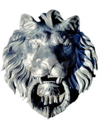 Кованый элемент Лев литой с кольцом, под покраску 45х42 (15 см), вес 7 кг.