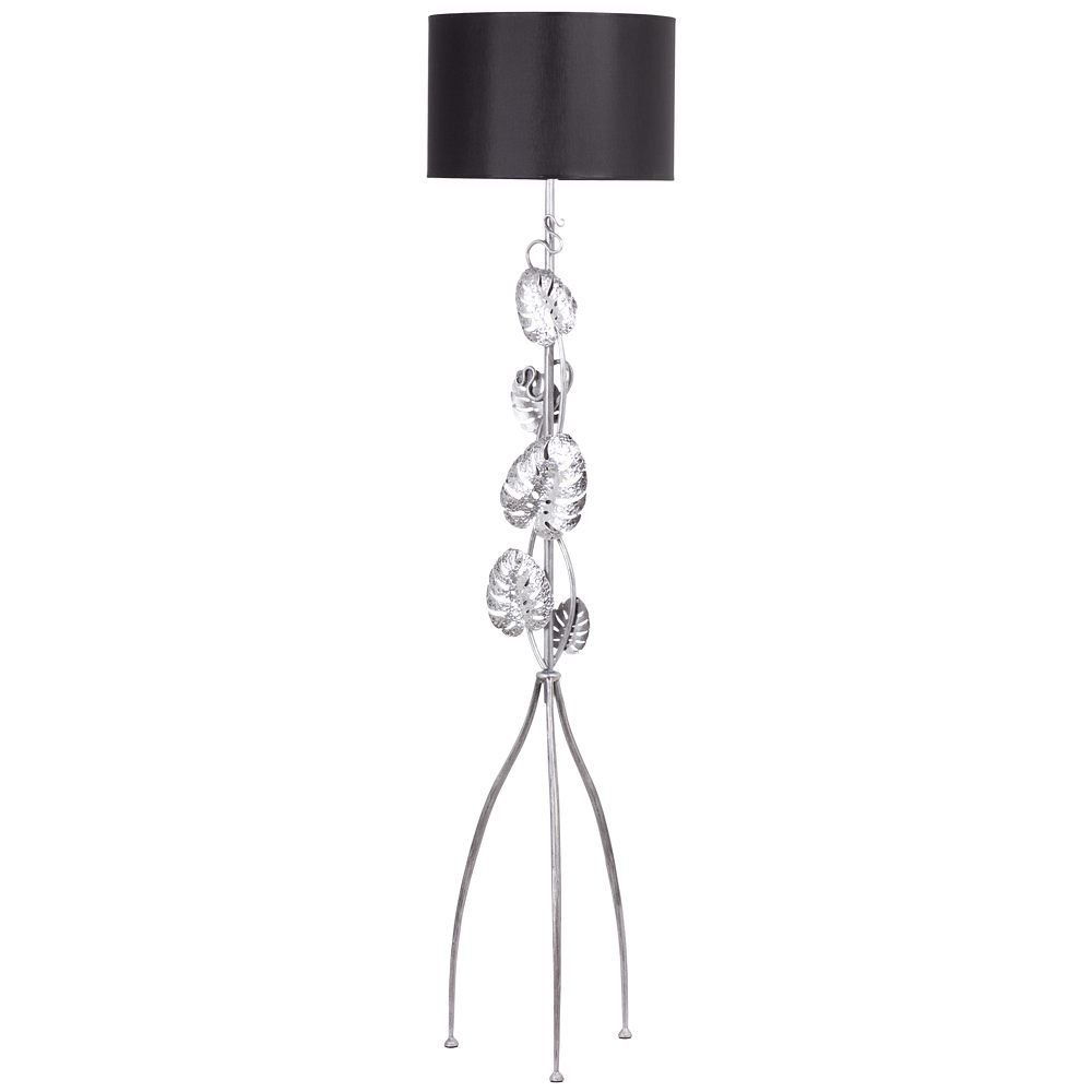 Светильник напольный торшер Monstera Deliciosa (Монстера) с абажуром Винтаж-2 Черный