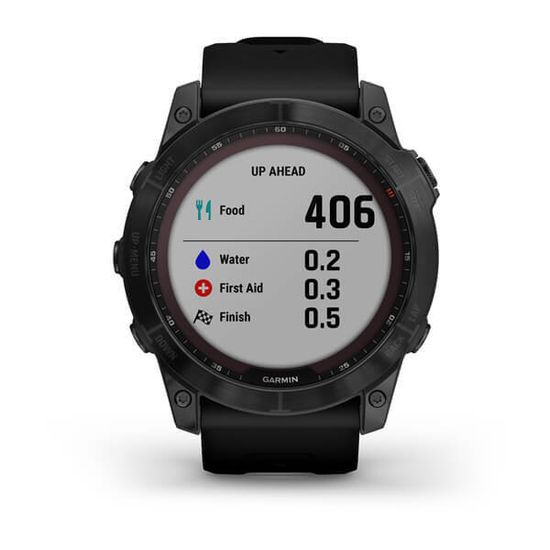 Умные часы Garmin Fenix 7X Sapphire Solar Титановый черный DLC с силиконовым ремешком 010-02541-23