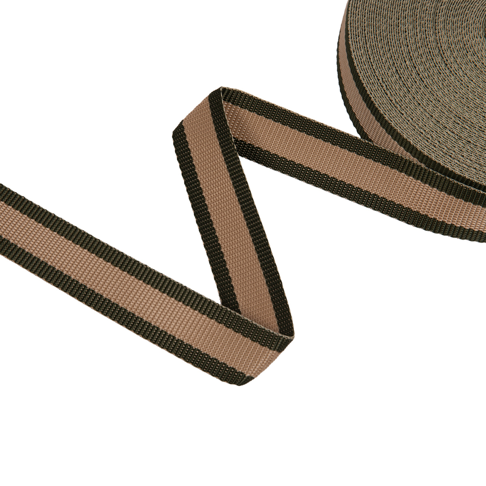 Стропа "Gamma" 30 мм 3338 в полоску бежевый-хаки