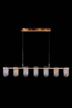 Подвесная люстра LED 56W 3000К/4000К/5500К LE7717/7L Gold золото Cascade Leon